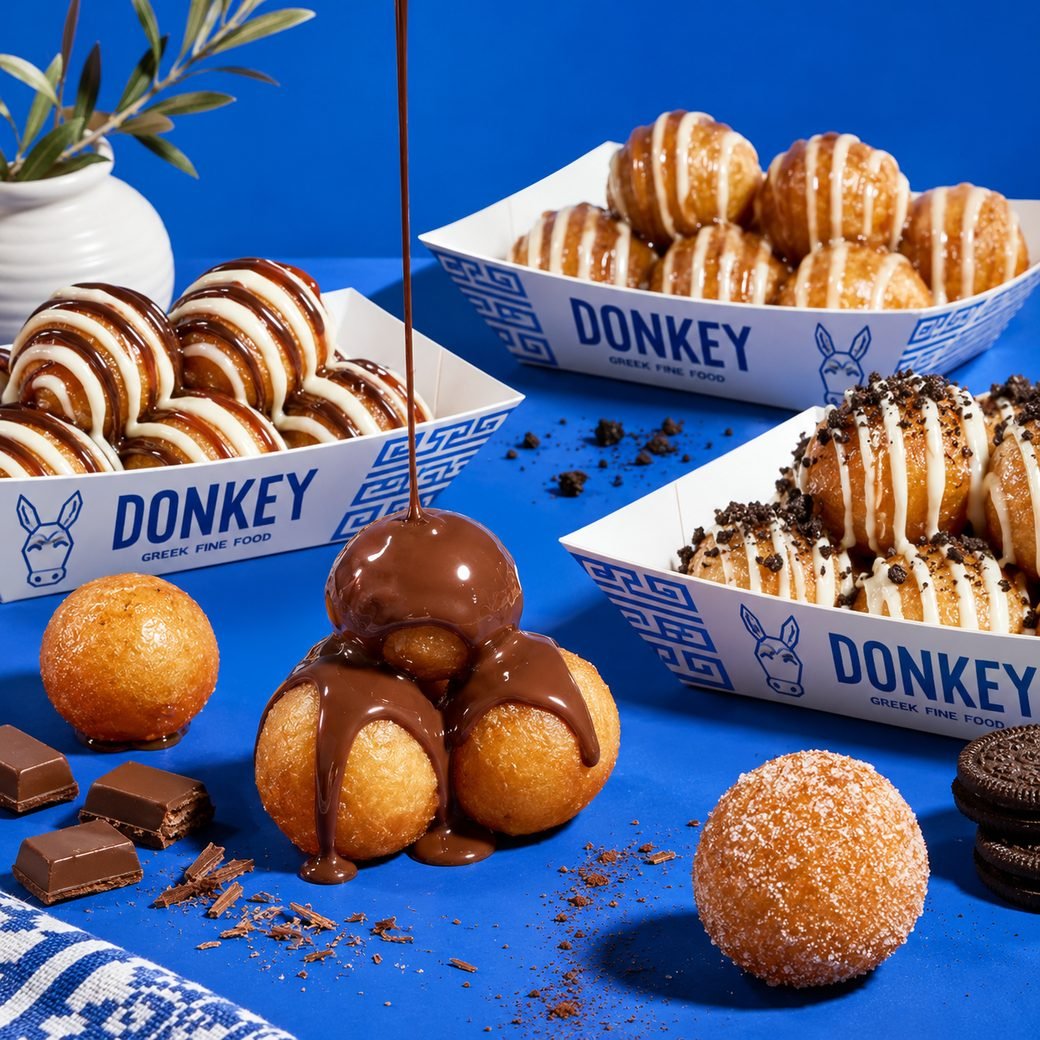 Loukoumades Donkey — nappages et toppings